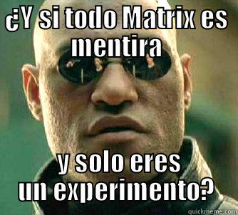 ¿Y SI TODO MATRIX ES MENTIRA  Y SOLO ERES UN EXPERIMENTO? Matrix Morpheus