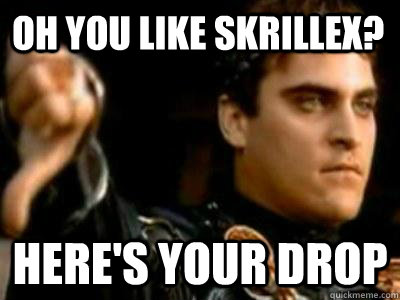 Oh you like skrillex? Here's your drop  Downvoting Roman