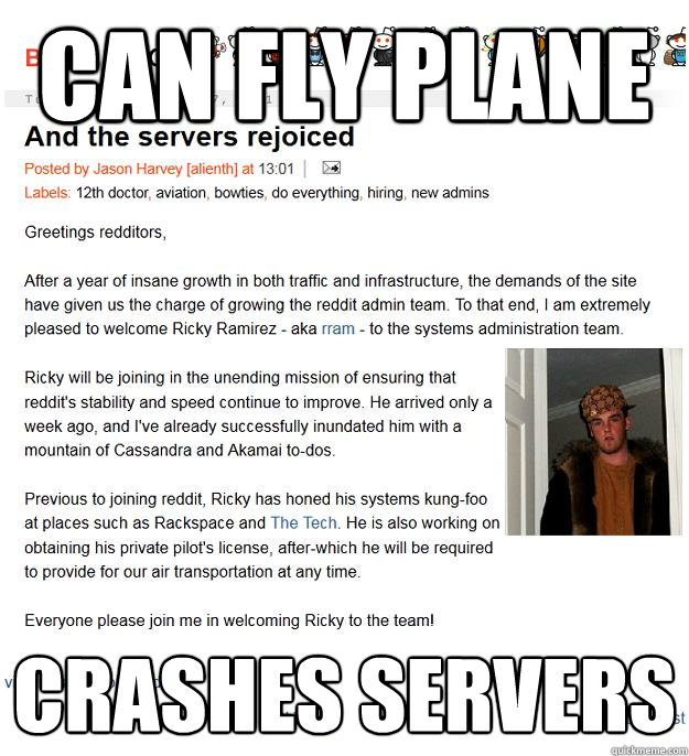 Can fly plane crashes servers - Can fly plane crashes servers  Scumbag Ricky