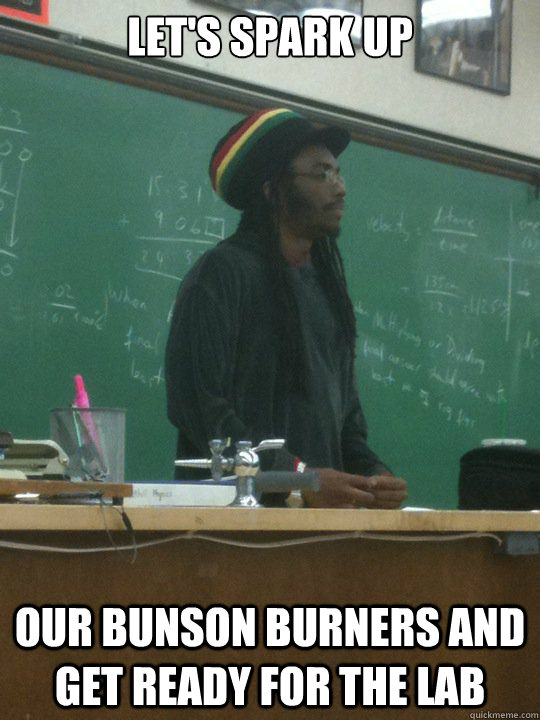 Let's spark up our bunson burners and get ready for the lab - Let's spark up our bunson burners and get ready for the lab  Rasta Teacher