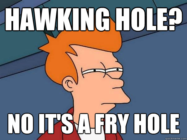 Hawking Hole? No it's a Fry Hole  Futurama Fry