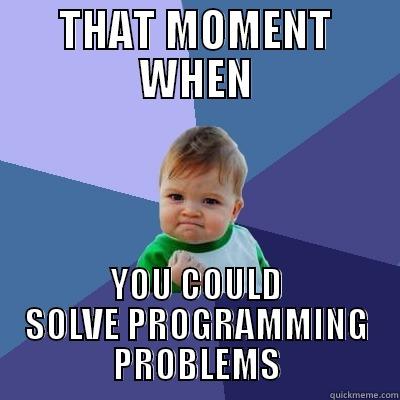 THAT MOMENT WHEN YOU COULD SOLVE PROGRAMMING PROBLEMS Success Kid