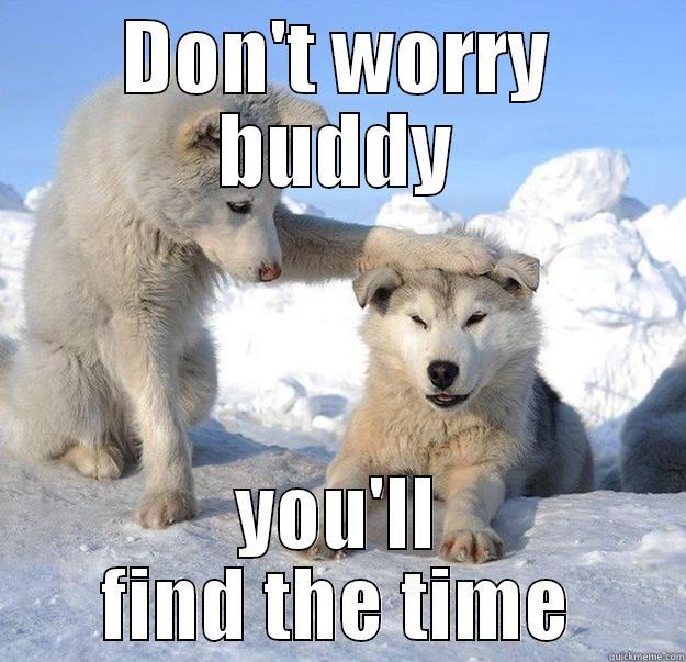 DON'T WORRY BUDDY YOU'LL FIND THE TIME Caring Husky