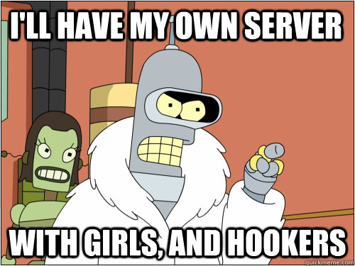 I'll have my own server with girls, and hookers  Blackjack Bender