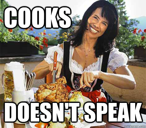 Cooks Doesn't speak  Good Wife Greta
