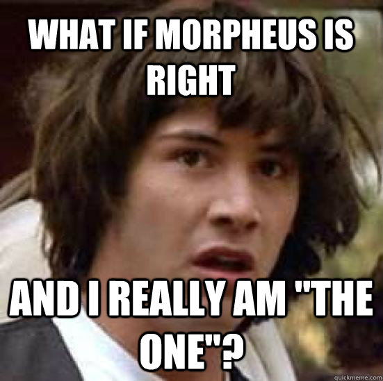 what if morpheus is right and I really am 