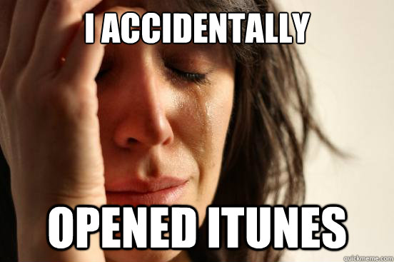 i ACCIDENTALLY  OPENED ITUNES  First World Problems