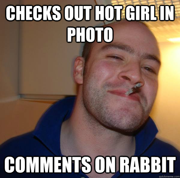 Checks out hot girl in photo Comments on rabbit - Checks out hot girl in photo Comments on rabbit  Misc