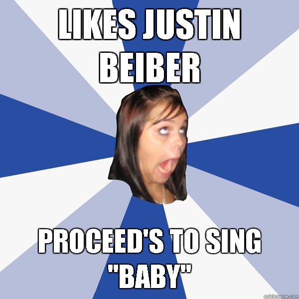 Likes Justin Beiber  Proceed's to sing 