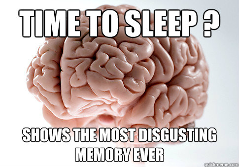 Time to sleep ? Shows the most disgusting memory ever  Scumbag Brain