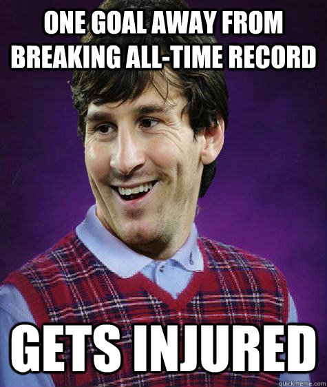 one goal away from breaking all-time record gets injured - one goal away from breaking all-time record gets injured  Misc