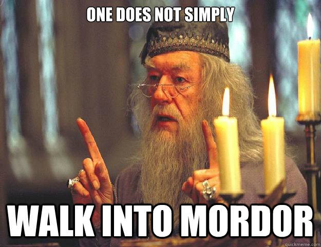 ONE DOES NOT SIMPLY WALK INTO MORDOR  Dumbledore