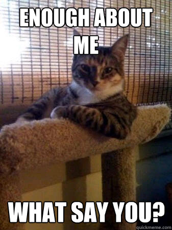 Enough about me what say you?  The Most Interesting Cat in the World