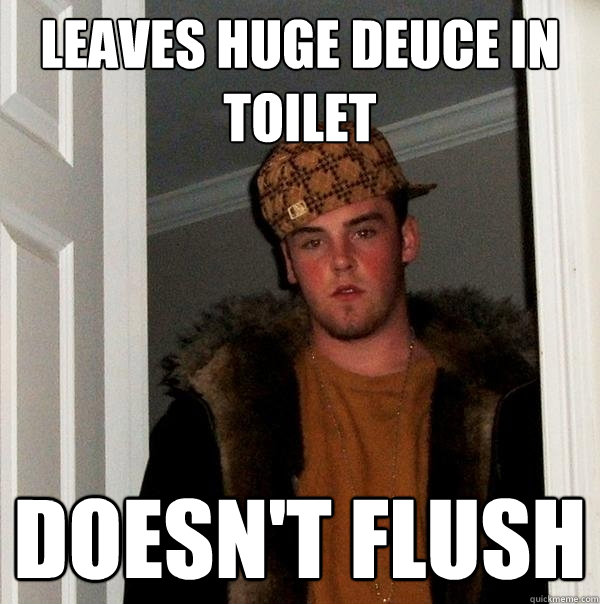leaves huge deuce in toilet Doesn't flush  Scumbag Steve