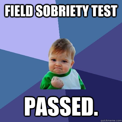 Field SOBRIETY TEST PASSED.  Success Kid