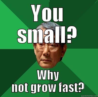 YOU SMALL? WHY NOT GROW FAST? High Expectations Asian Father