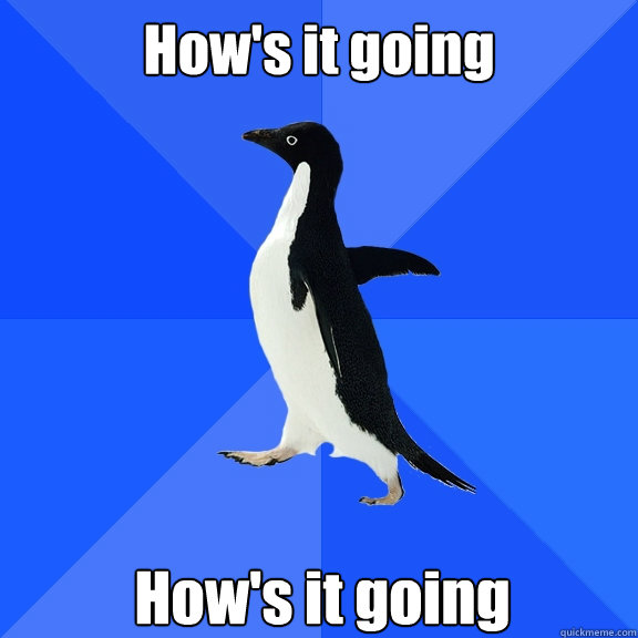 How's it going How's it going  Socially Awkward Penguin