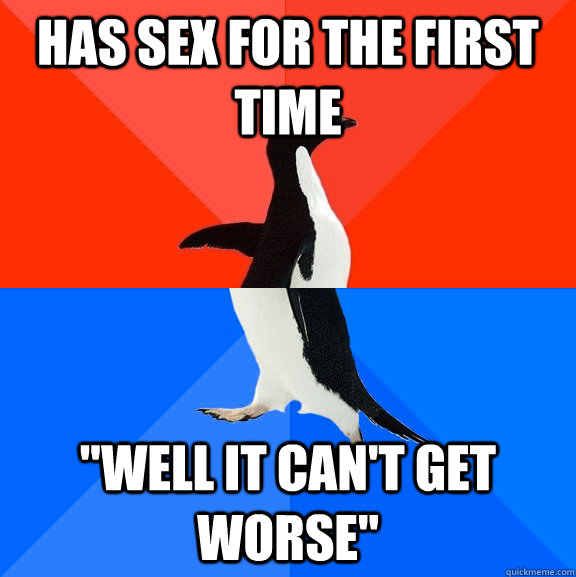 Has sex for the first time 
