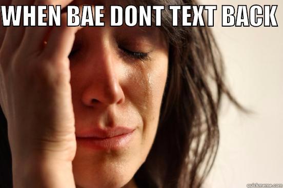 WHEN BAE DONT TEXT BACK   First World Problems