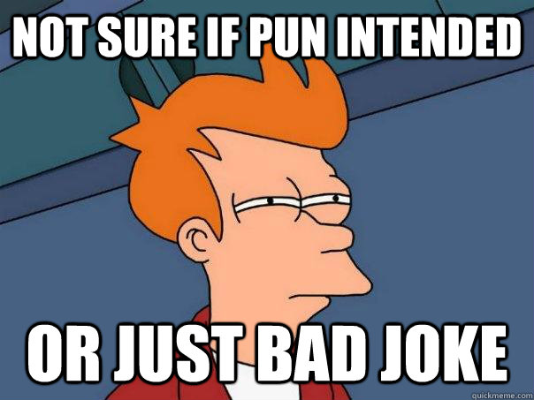 Not sure if pun intended or just bad joke  Futurama Fry