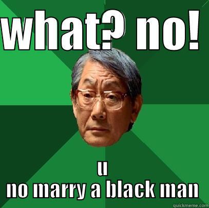 WHAT? NO!  U NO MARRY A BLACK MAN High Expectations Asian Father