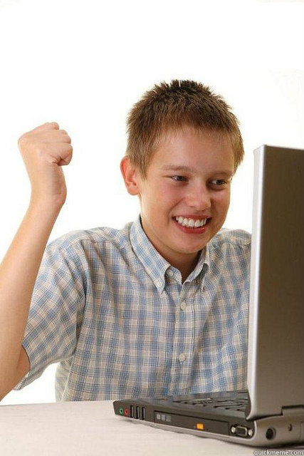   -    Happy computer kid