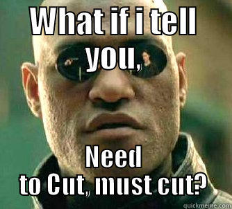 WHAT IF I TELL YOU, NEED TO CUT, MUST CUT? Matrix Morpheus