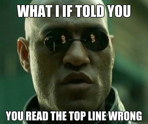 WHAT I if TOLD YOU you read the top line wrong - WHAT I if TOLD YOU you read the top line wrong  Hi- Res Matrix Morpheus