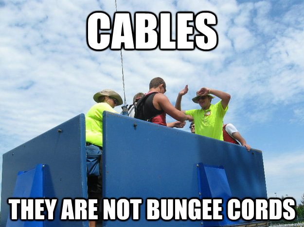 cables they are not bungee cords - cables they are not bungee cords  cedar point ripcord