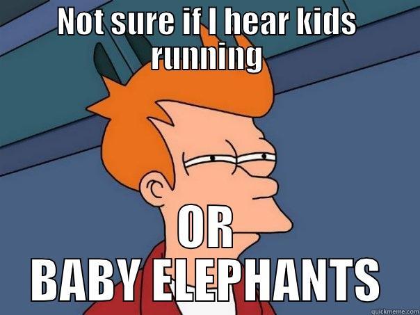 NOT SURE IF I HEAR KIDS RUNNING OR BABY ELEPHANTS Futurama Fry