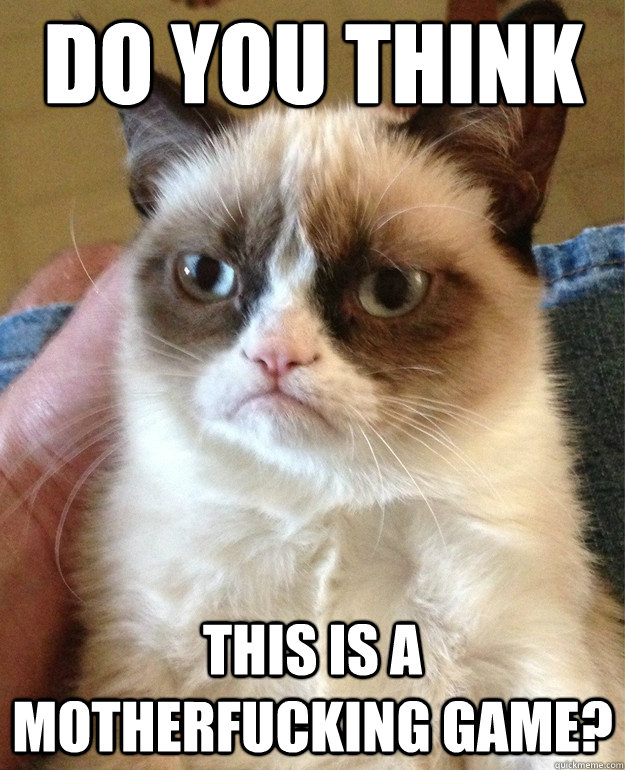 Do you think this is a motherfucking game?  Grumpy Cat
