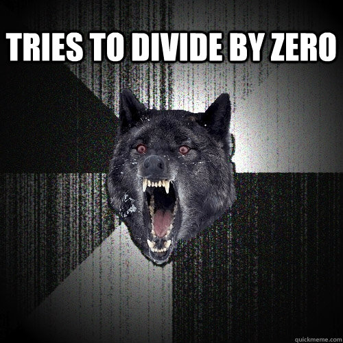 Tries to divide by zero   Insanity Wolf