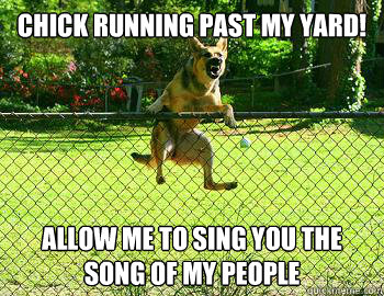 chick running past my yard! allow me to sing you the song of my people  