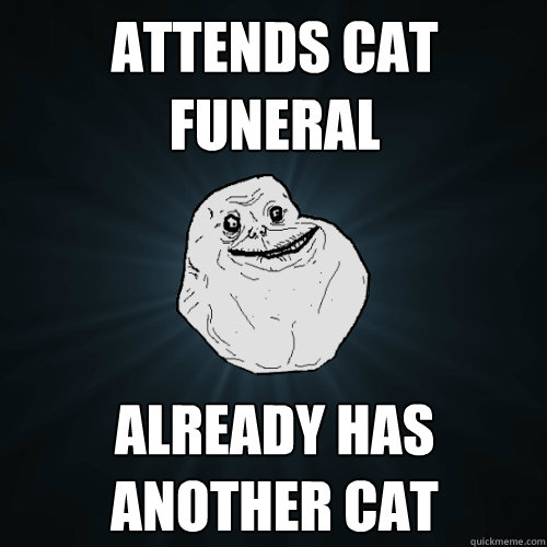 attends cat funeral already has another cat   Forever Alone