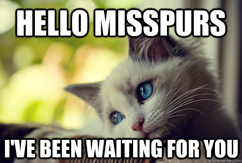 HELLO MISSPURS I've been waiting for you  - HELLO MISSPURS I've been waiting for you   First World Cat Problems