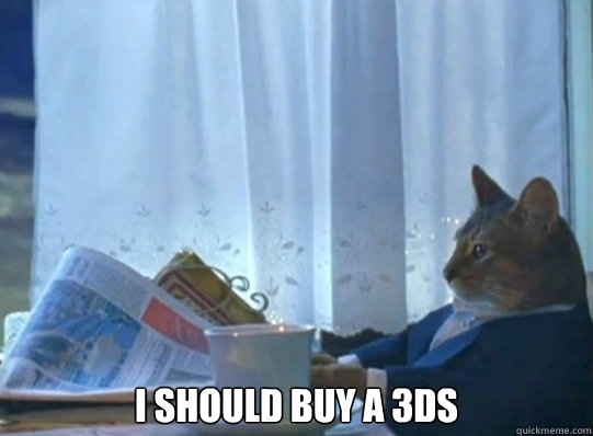  I should buy a 3DS  Forever alone sophisticated cat