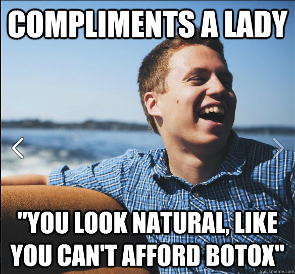 Compliments a lady 