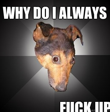 why do i always fuck up?  Depression Dog