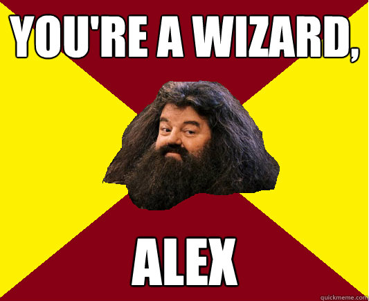 You're a Wizard, Alex - You're a Wizard, Alex  Happy Hagrid