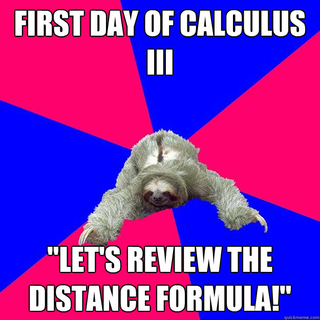 First Day Of Calculus III
 