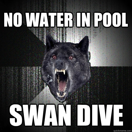 No water in pool swan dive - No water in pool swan dive  Insanity Wolf