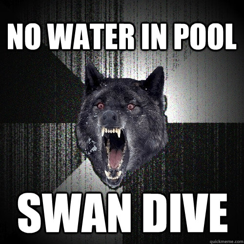 No water in pool swan dive  Insanity Wolf