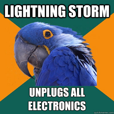 Lightning Storm UnPlugs all Electronics  Paranoid Parrot