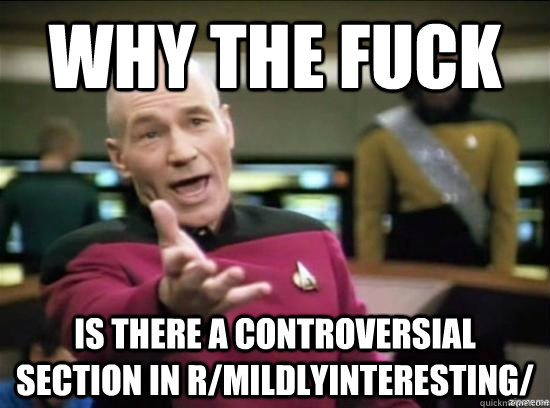 Why the fuck is there a controversial section in r/mildlyinteresting/  Annoyed Picard HD