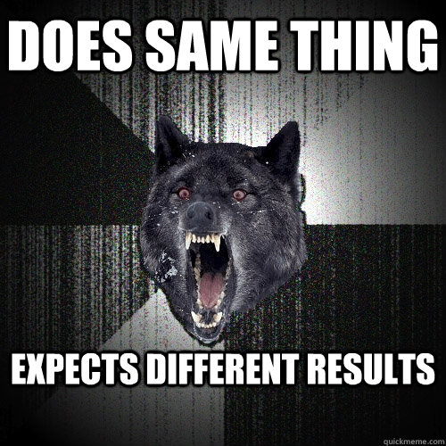 Does Same Thing expects different results   - Does Same Thing expects different results    Insanity Wolf