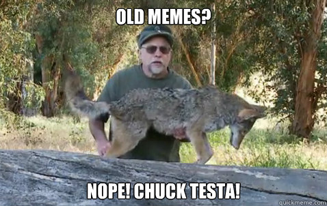 Old memes?
 Nope! Chuck Testa!  