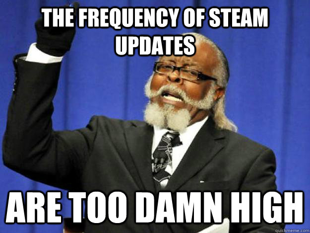 The frequency of Steam updates  are too damn high  Toodamnhigh
