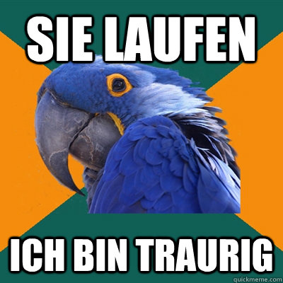 Sie laufen ich bin traurig  Paranoid Parrot