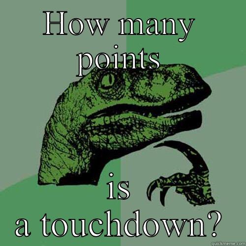 HOW MANY POINTS IS A TOUCHDOWN? Philosoraptor