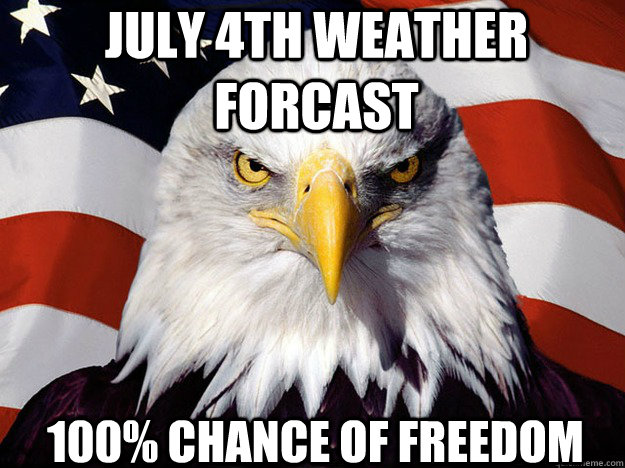 July 4th Weather Forcast 100% Chance of FREEDOM  Patriotic Eagle